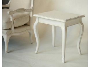 Antique White French Style End Table