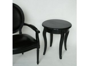 Black French Style Round End Table