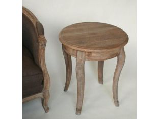 Limed Gray Oak Round End Table