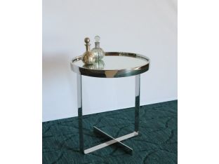 Small Mirror Top End Table