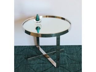 Medium Mirror Top End Table