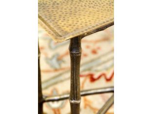 Antique Brass Bamboo Tray Table