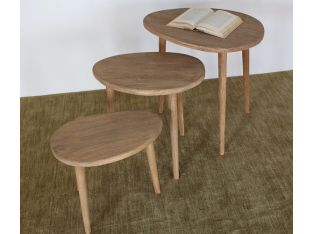 Hardwood Nesting Tables in Natural Finish