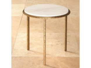 Hammered Gold Round End Table