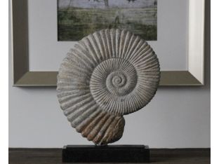 Fossil Marble & Iron Shell Sculpture - Cleared Décor
