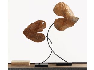 Small Carved Leaf Sculpture - Cleared Décor