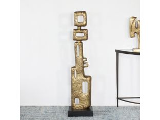 50" High Gold Abstract Sculpture - Cleared Decor