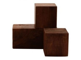 Set of 3 Dark Walnut Cubes
