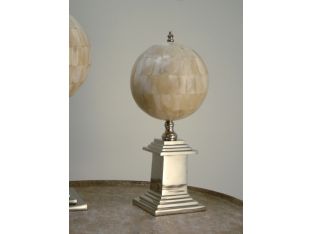 Small Faux Ivory Sphere with Nickel Base