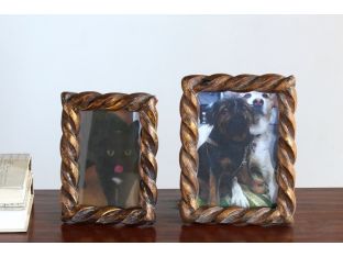 Set of 2 Sculpted Gold Twist Picture Frames - 4x6 and 5x7