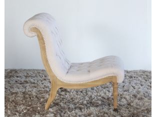 Off-White Tufted Slipper Chair