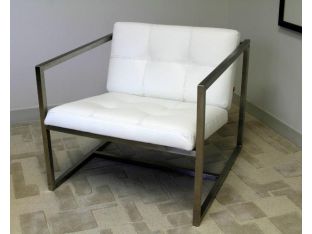 Delano Chair in White Leather