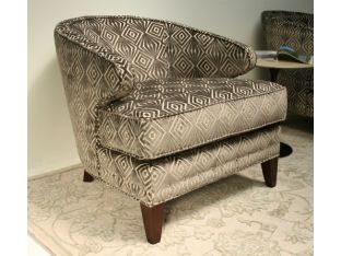 Diamond Pattern Cut Velvet Lounge Chair