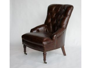 Cigar Leather Tufted Radcliffe Chair