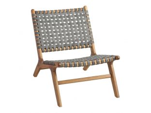 Gray Strap Outdoor Lounge Chair