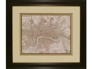 Sepia Map of London 26W x 22H