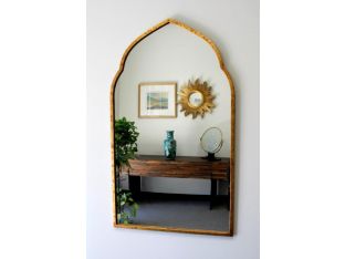 Antiqued Gold Leaf Iron Moroccan Mirror