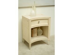 Cream Curved-Front Nightstand