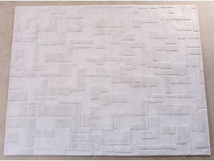 8' x 10' Stone and Cream Hand-tufted Wool Rug