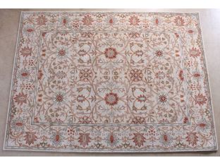 9' x 12' Traditional Indian Oyster Gray and Tan Hand-tufted Wool Rug