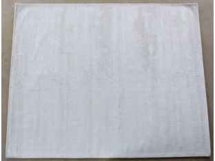 8' x 10' White Hand-loomed Wool/Silk Pile Rug