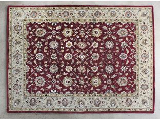 8 x 10 Brick Red and Taupe Traditional Indian Rug