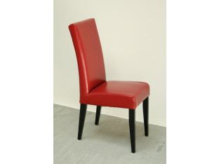 James Red Dining Chair with Black Legs