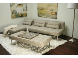 Light Gray Tweed Sectional Armless Chaise