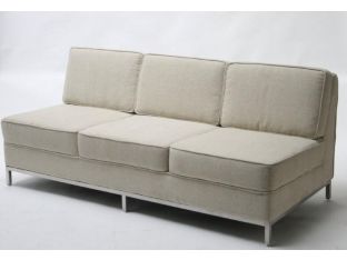 Florence Knoll Style Armless Sofa in Oatmeal Tweed
