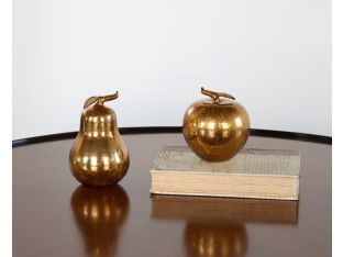 Gold Apple and Pear Set