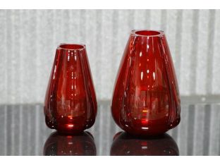 Set of Two Ruby Venus Vases