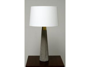 Concrete and Brass Table Lamp