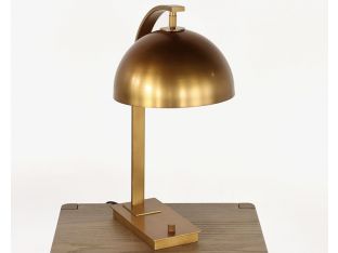 Brass Arch Neck Table Lamp w/Swiveling Shade