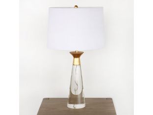 Conical Crystal w/Gold Leaf Cap Table Lamp