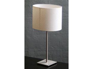 Table Lamp with Oval Basketweave Shade