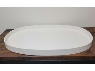 White Wooden Oval Tray