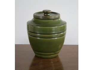 Stout Green Ceramic Urn with Lid