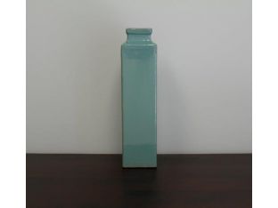 Vintage Teal Square Vase