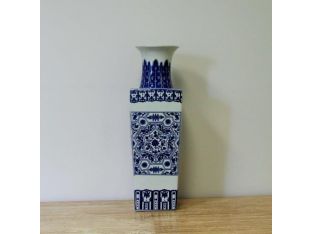 Blue and White Square Vase