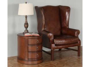 Cigar Leather Wing Chair