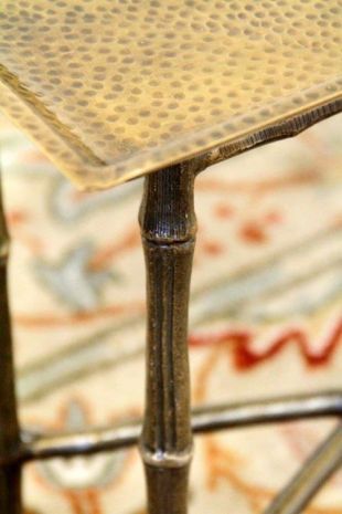 Antique Brass Bamboo Tray Table