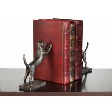 Pair of Bronze Leaning Hound Bookends
