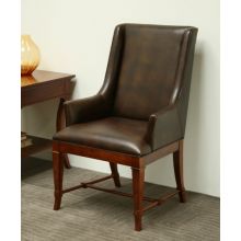 European Legacy Brown Leather Arm Chair