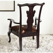 Oly Bobby Chair in Dark Brown with Goatskin Upholstery