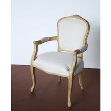 Natural Oak French Chair with Natural Cotton Upholstery