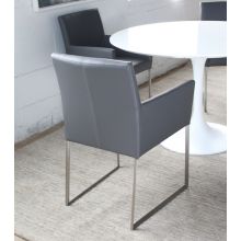 Gray Leatherette Arm Chair