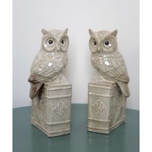 Pair of Ceramic Owl Bookends
