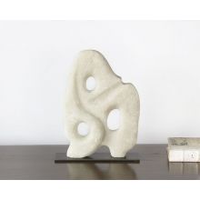 White Glass Stone Abstract Sculpture - Cleared Décor