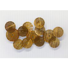 Multiple Brass Discs Wall Sculpture 52W X 28H - Cleared Decor