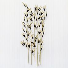 Black And Brass Bamboo Reeds Wall Sculpture 52W X 21H - Cleared Decor 